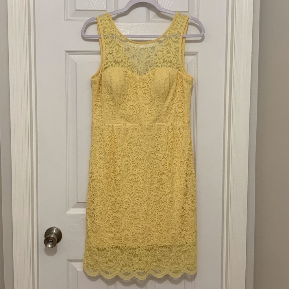 Jessica Simpson Yellow Lace Sleeveless Dress